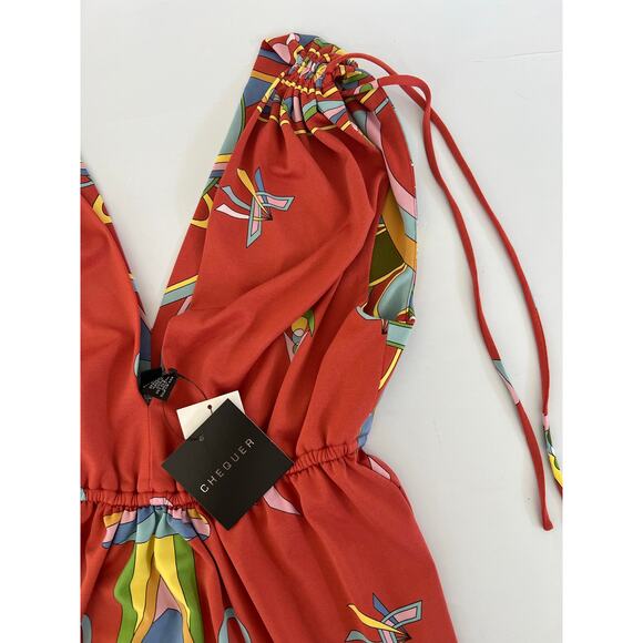 NWT CHEQUER Bloomingdales Multicolor Summertime Mini Dress Womens Size 6 - Picture 5 of 16